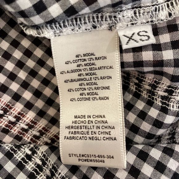 Cloth & Stone Women’s Black/White Checkered Top XS - Picture 9 of 9